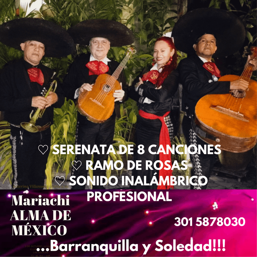 Mariachi para todo tipo de eventos... también repertorio Cristiano! — Mariachis en Soledad, Atlántico, Colombia · por Luis Santander Mariachi ALMA DE MÉXICO